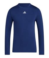 adidas Techfit Ondershirt Lange Mouwen Donkerblauw Wit - thumbnail