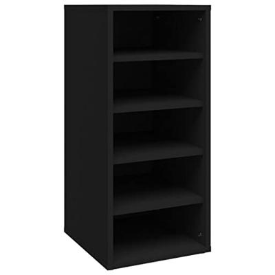 VidaXL Schoenenkast 31,5x35x70 cm spaanplaat zwart