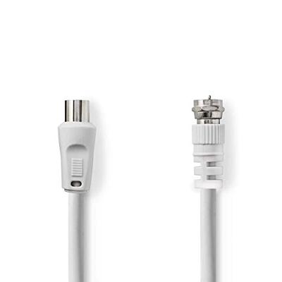 Nedis CSGP41800WT100 Satelliet- En Antennekabel F-male Iec (coax) Male Vernikkeld 75 Ohm Dubbel Afgeschermd 10.00 M Rond Pvc Wit Polybag