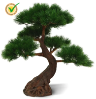 Pinus Bonsai x5 deluxe kunstplant op voet 80cm - UV bestendig - thumbnail