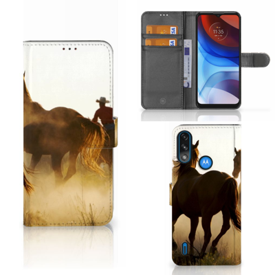 Motorola Moto E7i Power | E7 Power | Telefoonhoesje | Met pasjeshouder | Design Cowboy