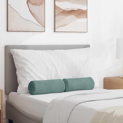 VidaXL Bolster kussens 2 stuks zeegroen ø 15 x 40 cm cordstof