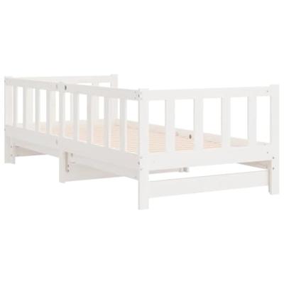 Slaapbank met onderschuifbed 90x190 cm massief grenenhout wit