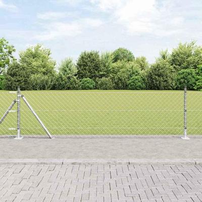 VidaXL Afrasteringspaal zilver 25 x 0,4 m (60 x 60 mm gaas) staal