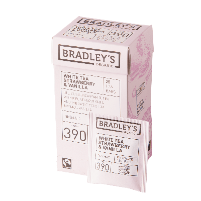 Bradley's organic white tea strawberry & vanilla n.390 (4x25 stuks)