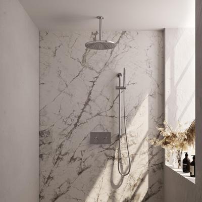 Chrome Carving thermostatische inbouw regendouche SET 66 met drukknoppen