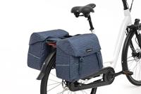 Newlooxs Joli double fietstas - waterafstotend, reflecterend, nomi print, zwart/blauw/groen - thumbnail