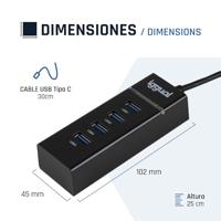 iggual Hub USB-A 3.0 x 4 puertos USB-A 3.0 - thumbnail