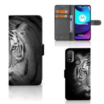 Motorola Moto E20 | E30 | E40 | Telefoonhoesje | Met pasjeshouder | Tijger