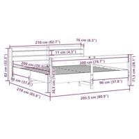Bedframe zonder matras massief grenenhout wit 200x200 cm - thumbnail