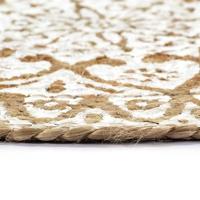 Placemats 6 st rond 38 cm jute wit - thumbnail