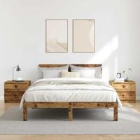 Nachtkastjes 2 st 50x40x43.5 cm bewerkt hout oud houtkleurig - thumbnail