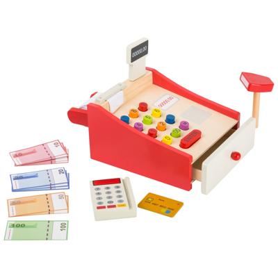 Small Foot houten speelkassa blank/rood 7,5 cm Small Foot houten speelkassa blank/rood 7,5 cm