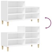 Schoenenkast 102x36x60 cm bewerkt hout wit - thumbnail