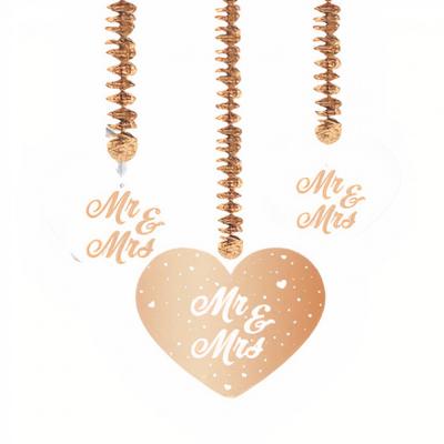 Bruiloft Rosé Goud Hangdecoratie - 3 stuks Bruiloft Rosé Goud Hangdecoratie - 3 stuks