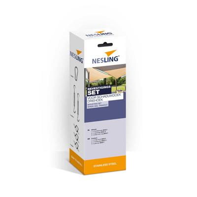 Nesling bevestigingsset voor schaduwdoek driehoek