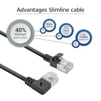 ACT DA2951 U/FTP CAT6A LSZH Slimline Patchkabel | RJ45 Connectoren Recht naar 90° Haaks Rechts | Zwart | 1,5 meter - thumbnail