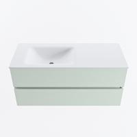 MONDIAZ VICA 110cm badmeubel onderkast Greey 2 lades. Wastafel CLOUD links 1 kraangat, kleur Talc. - thumbnail