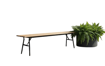 Vernon folding bench 180x32x45 acacia teak look/black steel Eurofar - Eurofar