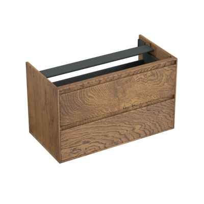 Onderkast Forzalaqua Reno 100x51x60 Cm 2 Lades Softclose Eiken Castle Brown