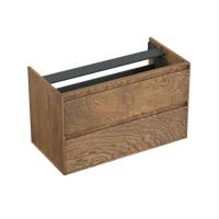 Onderkast Forzalaqua Reno 100x51x60 Cm 2 Lades Softclose Eiken Castle Brown - thumbnail