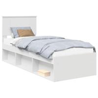 Bedframe met hoofdeinde Wit 75 x 190 cm Massief grenenhout - thumbnail