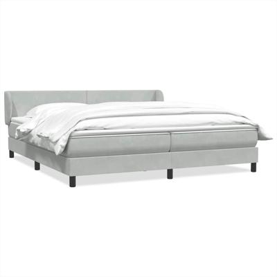 Boxspringbed met matrassen 180x220 cm fluweel lichtgrijs