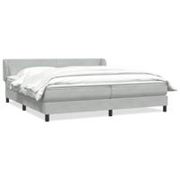 Boxspringbed met matrassen 180x220 cm fluweel lichtgrijs - thumbnail