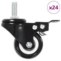 VidaXL Zwenkwielen 24 st met remmen 50 mm - thumbnail