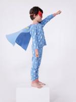 Pyjama verkleedkostuum superheld/superheldin unisex PETIT BATEAU blauw - thumbnail