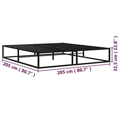 Bedframe metaal zwart 200x200 cm Bedframe metaal zwart 200x200 cm