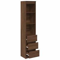 Hoge kast 37,5x35x180 cm spaanplaat bruin eikenkleurig - thumbnail