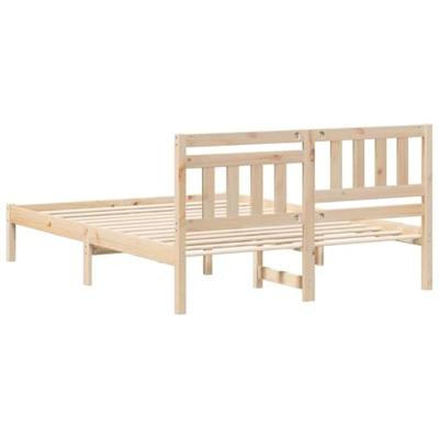 Bedframe met hoofdeinde Bruin 120 x 200 cm Massief grenenhout