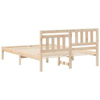 Bedframe met hoofdeinde Bruin 135 x 190 cm Massief grenenhout - thumbnail