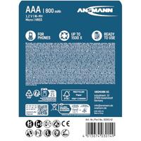 Ansmann DECT maxE HR03 Oplaadbare AAA batterij (potlood) NiMH 800 mAh 1.2 V 3 stuk(s) - thumbnail