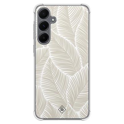 Samsung Galaxy A55 shockproof hoesje - Palmy leaves beige Samsung Galaxy A55 shockproof hoesje - Palmy leaves beige