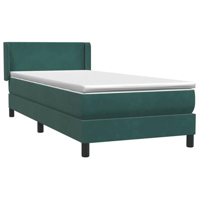 Boxspring met matras fluweel donkergroen 200x200 cm