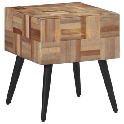 Bijzettafel 40x40x45 cm massief gerecycled teakhout