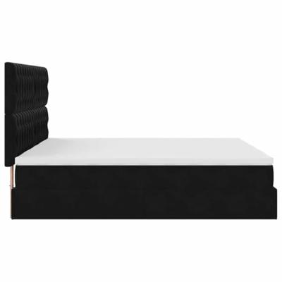 Ottoman bed met matrassen en LED's 180x200cm fluweel zwart