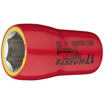 HAZET Dopsleutel · geïsoleerd 880KV-17 · 3/8 inch (10 mm) vierkant hol · Buiten-zeskant-tractieprofiel · SW 17 mm