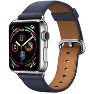 Classic lederen bandje - Midnight blue - Geschikt voor Apple Watch 38mm / 40mm / 41mm / 42mm - thumbnail
