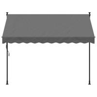 VidaXL Luifel uittrekbaar 250x150 cm stof en staal antracietkleurig - thumbnail