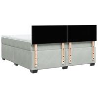 Boxspring met matras fluweel lichtgrijs 180x200 cm - thumbnail