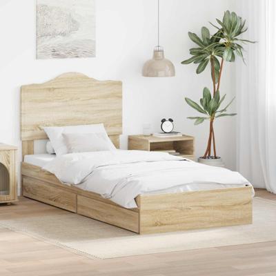 Bedframe met lade Sonoma Eiken 75 x 190 cm Bewerkt hout
