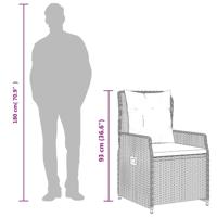 3-delige Bistroset met kussens poly rattan zwart - thumbnail