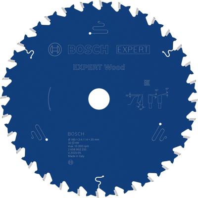 Bosch Accessoires EXPERT Wood Cirkelzaagblad | 185 x 2,4/1,4 x 20 mm | T32 - 2608902233