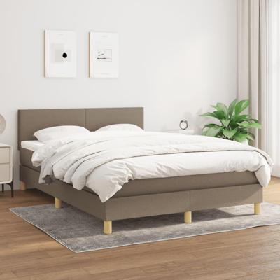 Boxspring met matras stof taupe 140x200 cm