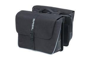 Basil forte dubbele fietstas, waterafstotend, 35l, zwart.
