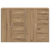 Dressoirs 2 st 60x31x84 cm bewerkt hout artisnaal eiken - thumbnail