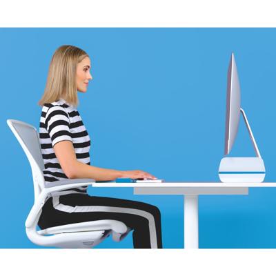 Leitz Ergo WOW verstelbare monitorstandaard, wit-blauw